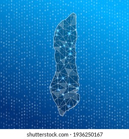 Network map of Grand Turk Island. Island digital connections map. Technology, internet, network, telecommunication concept. Vector illustration.