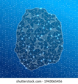Network map of Ko Phi Phi. Island digital connections map. Technology, internet, network, telecommunication concept. Vector illustration.