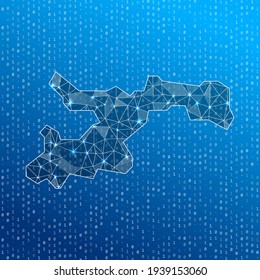 Network map of Norman Island. Island digital connections map. Technology, internet, network, telecommunication concept. Vector illustration.
