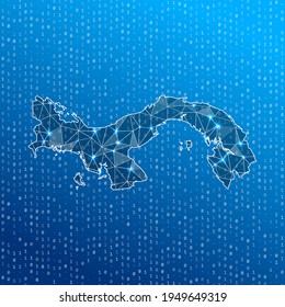 Network map of Panama. Country digital connections map. Technology, internet, network, telecommunication concept. Vector illustration.