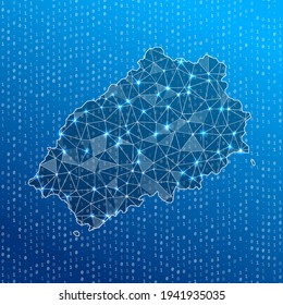 Network map of Saint Helena. Island digital connections map. Technology, internet, network, telecommunication concept. Vector illustration.
