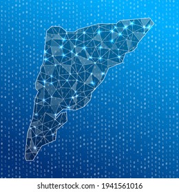 Mapa de red de Salt Cay, Islas Turcas. Mapa de conexiones digitales de la isla. Tecnología, internet, red, concepto de telecomunicaciones. Ilustración vectorial.