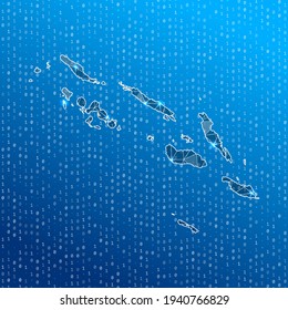 Network map of Solomon Islands. Country digital connections map. Technology, internet, network, telecommunication concept. Vector illustration.