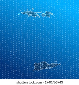 Network map of Virgin Islands. Island digital connections map. Technology, internet, network, telecommunication concept. Vector illustration.