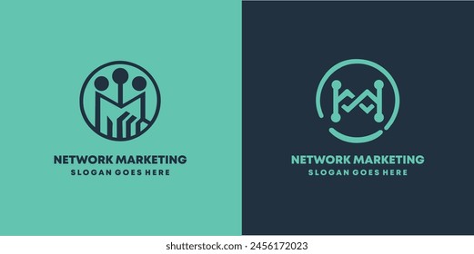 Network marketing creative vector logo. network marketing logotype concept. minimal style icon logo design template.