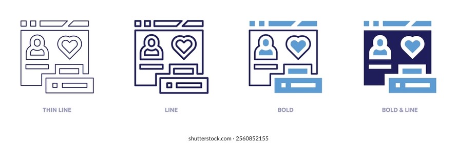 Network marketing icon in 4 different styles. Thin Line, Line, Bold, and Bold Line. Duotone style. Editable stroke.