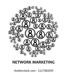 Network  Marketing icon for e-commerce. Can be used in web and mobile.Multi-level marketing (MLM). Vector EPS 10.
