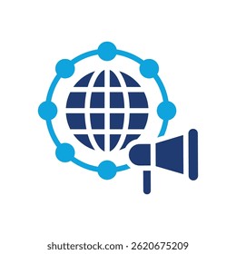 Icono de marketing en red Ilustración vectorial mixta