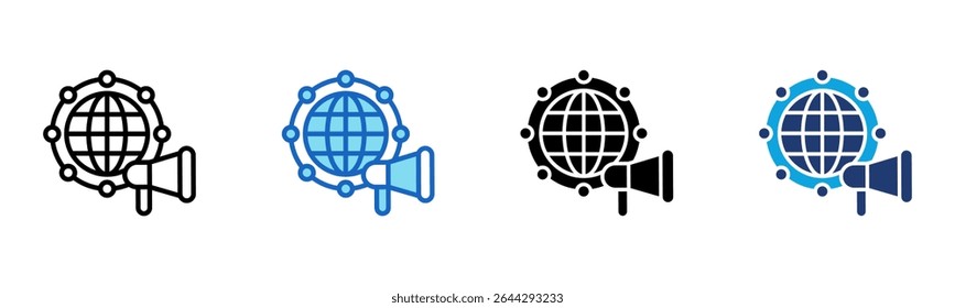 Ícone de Marketing de Rede Ilustração de Vetor com Vários Estilos
