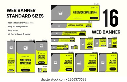 Network marketing web set banner template design for social media posts, vector eps 10 file
