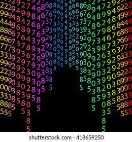 Network matrix coding program green row order concept code vector encoding bright algorithm cyberspace symbol tech binary stream data light digital numerical typography black technology repeat cryptic