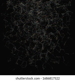 Network Mesh Random Procedural Art background illustration