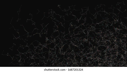 Network Mesh Random Procedural Art background illustration