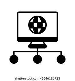 Rede mini ícone de glifos de ilustração, uso para jornalista, radiodifusão, UI de notícias e mídia, kit UX, desenvolvimento de aplicativo e web, digital ou impresso.