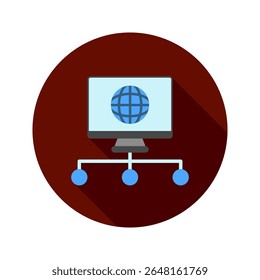 Network mini illustration rounded flat color icon, use for journalist, broadcasting, news and media UI, UX kit, app and web development, digital or print.