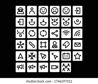 Network and Mobile icon isolated on black background