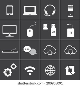 network and mobile icon set