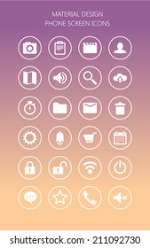 Network and mobile screen material design icons. 