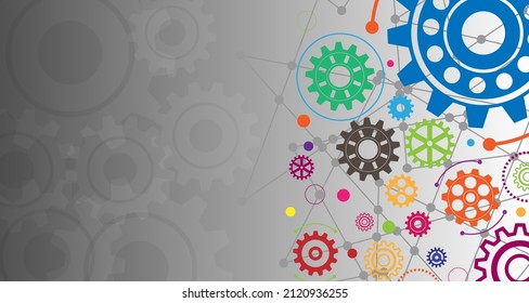 Network model, path, technology of the future gear wheel pattern on the background EP.4.hi-tech communication concept innovation background vector