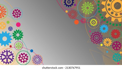 Network model, path, technology of the future gear wheel pattern on the background EP.7.hi-tech communication concept innovation vector illustration background 