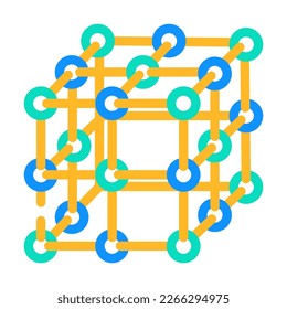 network molecular structure color icon vector. network molecular structure sign. isolated symbol illustration