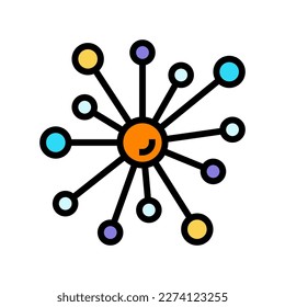 network molecular structure color icon vector. network molecular structure sign. isolated symbol illustration