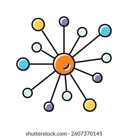 network molecular structure color icon vector. network molecular structure sign. isolated symbol illustration