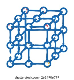 network molecular structure doodle icon sketch vector. network molecular structure sign. isolated symbol illustration
