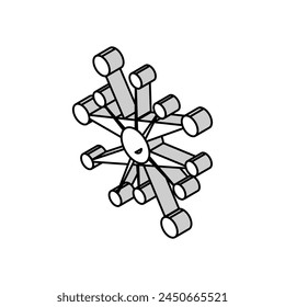 network molecular structure isometric icon vector. network molecular structure sign. isolated symbol illustration