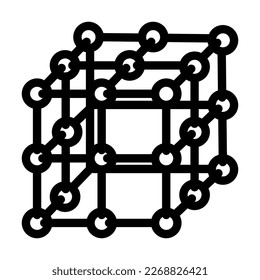 vector de icono de línea de estructura molecular de red. signo de estructura molecular de red. símbolo de contorno aislado ilustración negra