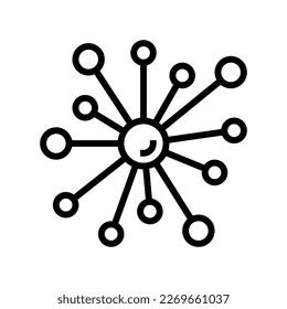 network molecular structure line icon vector. network molecular structure sign. isolated contour symbol black illustration