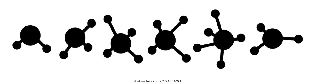 Network, molecule, atom or structure icon. Vector illustration isolated on white background.