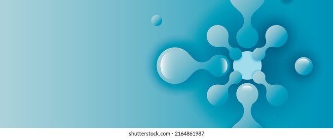 Network molecules geometry pattern. Vector beautiful technology on color banner background