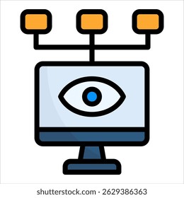 Network Monitoring Icon Element For Design