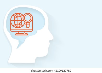 Network Monitoring icon in human brain