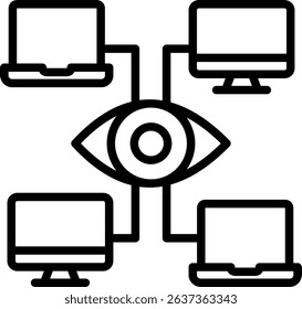 Network Monitoring Icon Line Vector Illustration