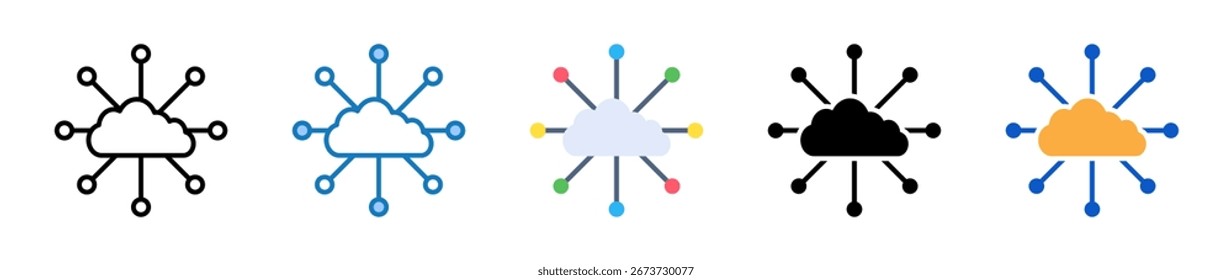 Network multiple style icons set design vector illustration.