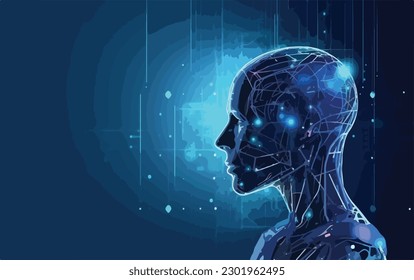 Network or neuronet. AI or Artificial Intelligence concept. Smart robot chatbot. Future technology