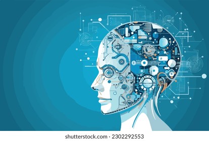 Network or neuronet. AI or Artificial Intelligence concept. Smart robot chatbot. Future technology