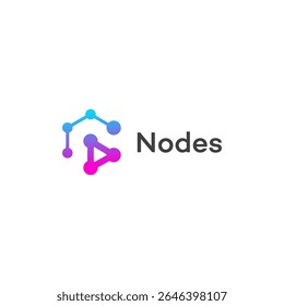 Network Nodes Connections Abstract Gradient Logo Design