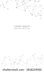 Network nodes, digital connection background with polygonal shapes on white, Vector. science technology, data structure, connected points, web.