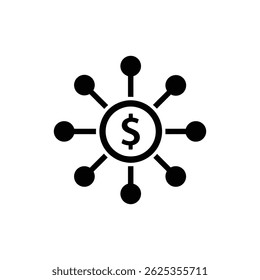 Network Nodes with Dollar Center Representing Financial System
