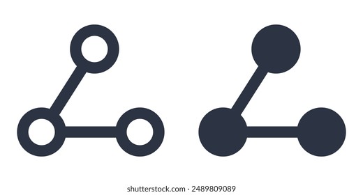 Network Nodes or Share simple icons set designed in filled, outline, line and stroke style