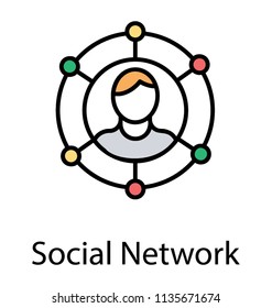 
Network nodes showing the concept of social connection 
