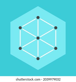 Network on turquoise blue. Communication, management, teamwork, community, marketing and partnership concept. Flat design. EPS 8 vector illustration, no transparency, no gradients