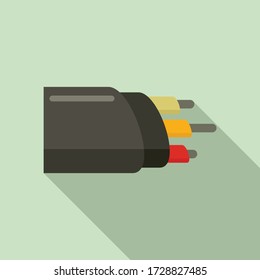 Network optic cable icon. Flat illustration of network optic cable vector icon for web design