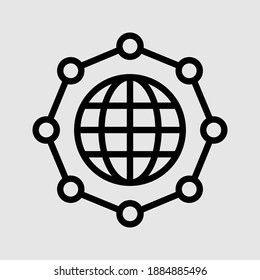 network outline icon isolated vector illustration