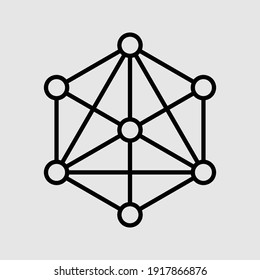 network outline icon isolated vector illustration