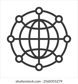 Network Outline Icon Vector Illustration