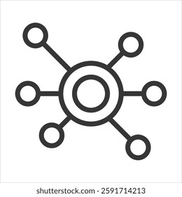Network Outline Icon Vector Illustration